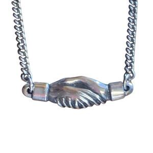 James Avery Bracelet Retired Friendship Sterling Silver Shaking Hands 6.75 Inch